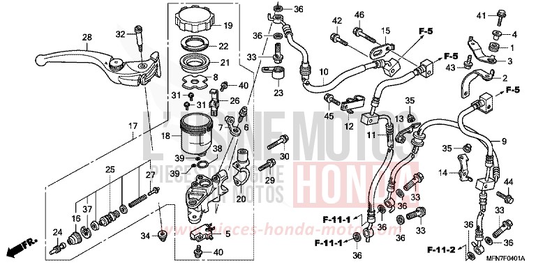VORDERRADBREMSE (CB1000RA) von CB1000R ABS PEARL SIENA RED (R320) von 2010